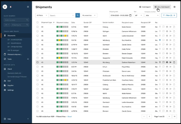 screenshot of EIKONA Logistics Cloud